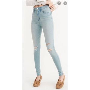 Abercrombie and Fitch High Rise Light Wash Jeans